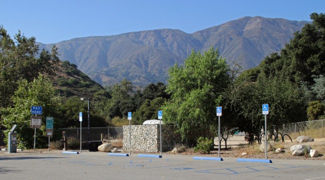Five parking spaces for disable persons in the North Lot